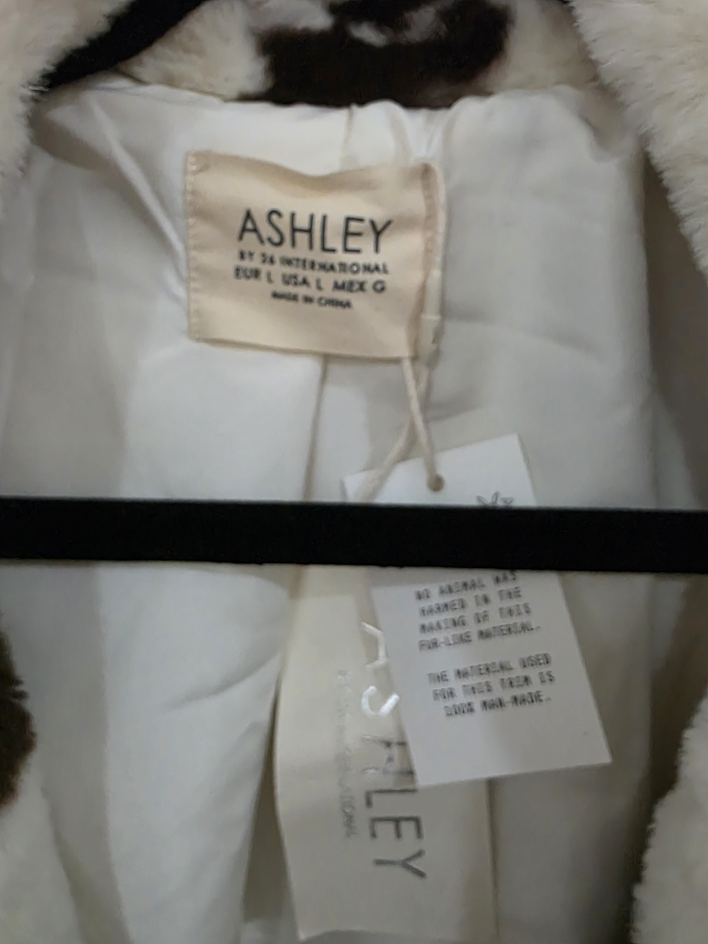 Ashley By 26 International Black and White Faux Fur Cow Print Jacket - Picture 3 of 4